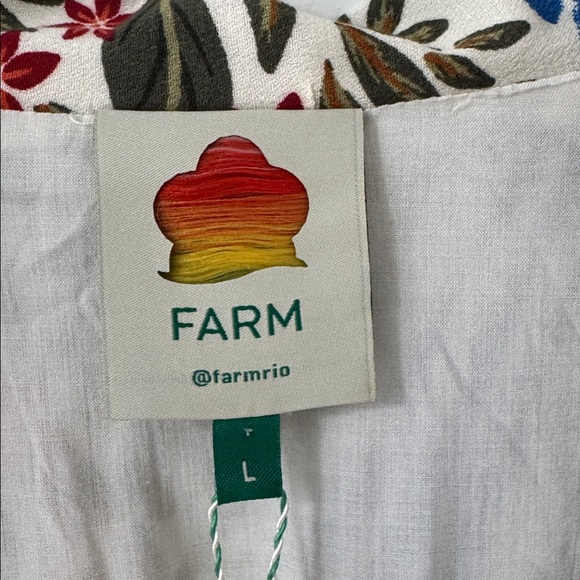 NWT FARM Rio Macaw Flight Maxi Plunging V-neck Long Sleeve Dress S - Picture 9 of 15